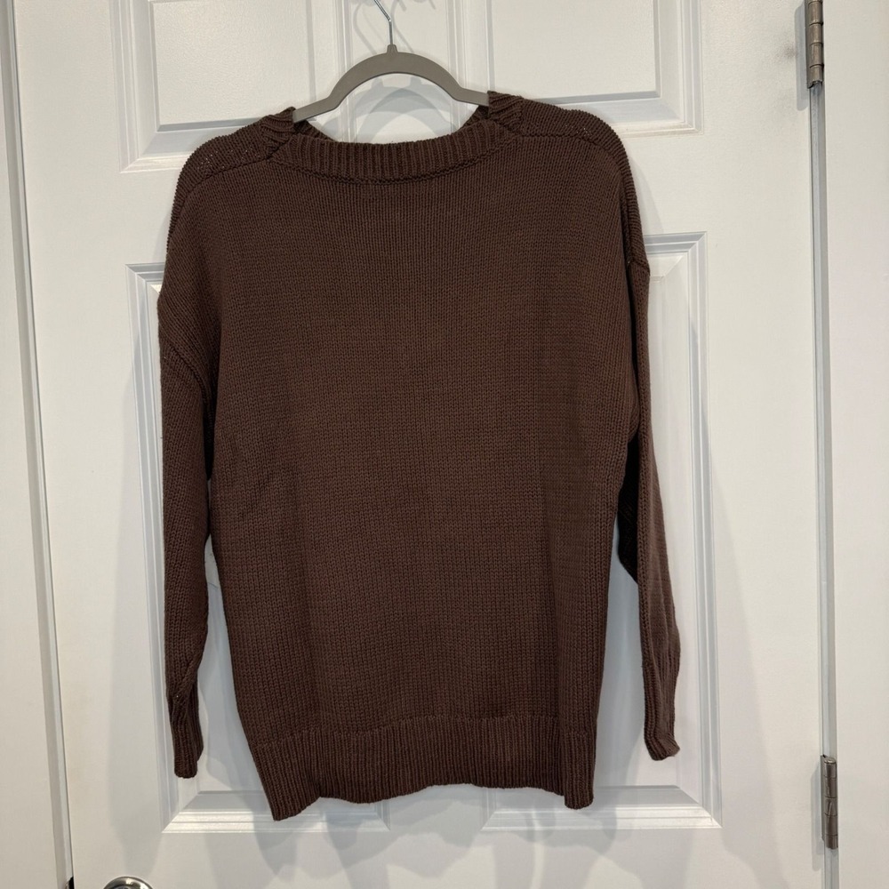 Altar'd State‎ Brown Horse Knit Crewneck Oversized Pullover Sweater Size Small - Picture 7 of 8